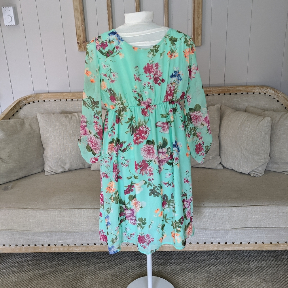 Pink Blush floral maternity dress